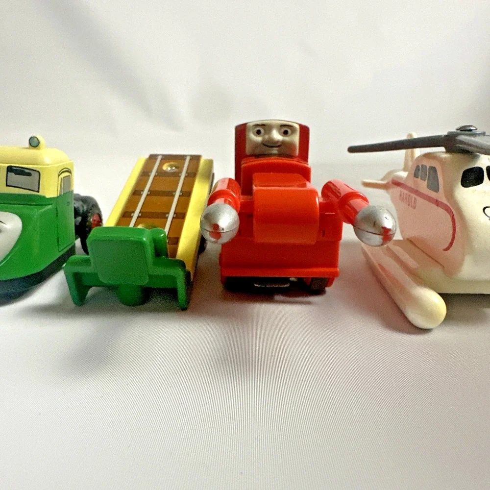 Thomas & Friends Wooden Train Set Lot Harold Thumper Diesel Madge Good Condition